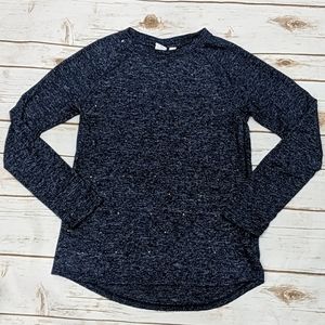 Gap Kids Heathered Navy Raglan Gem Sweater L